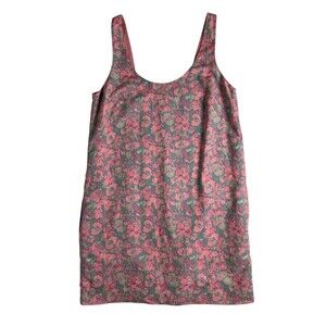 A/X Armani Exchange Pink Floral Linen Blend Mini Tank Dress Swim Coverup  Size 4